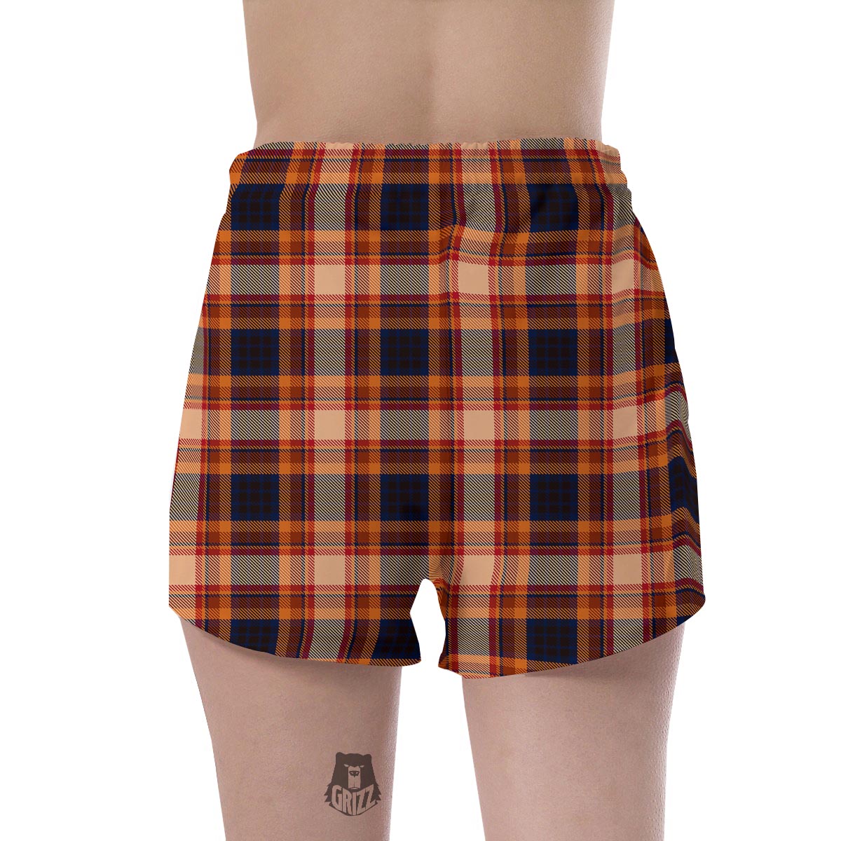 Tartan Brown Plaid Women's Shorts-grizzshop