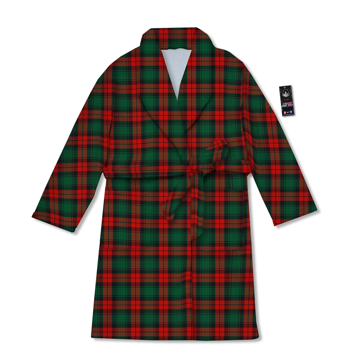 Tartan Christmas Print Pattern Bathrobe-grizzshop
