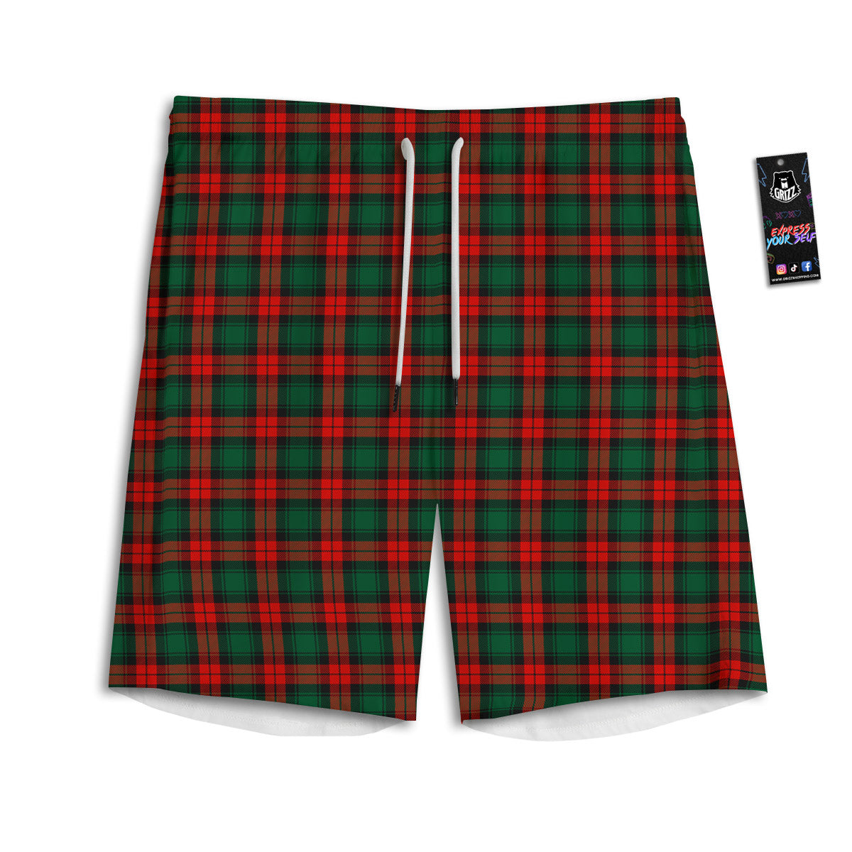 Tartan Christmas Print Pattern Men's Athletic Shorts