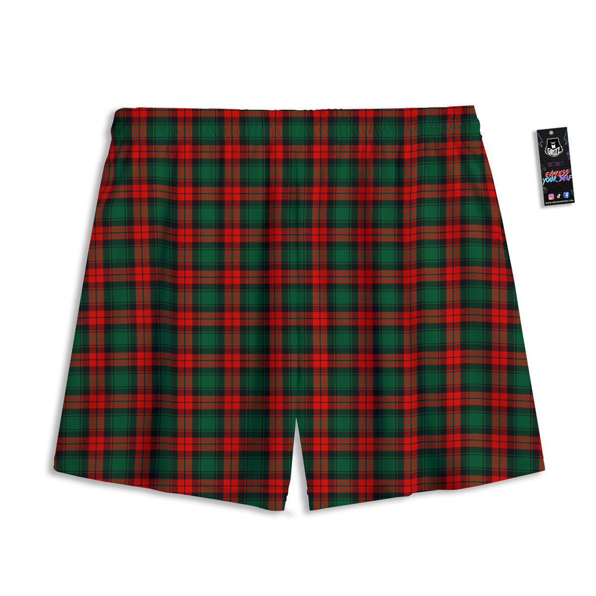 Striped Green Print Pattern Mesh Shorts