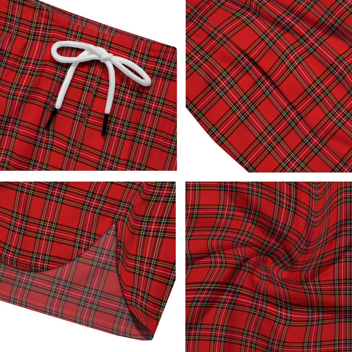 Tartan Christmas Scottish Print Pattern Men's Running Shorts-grizzshop