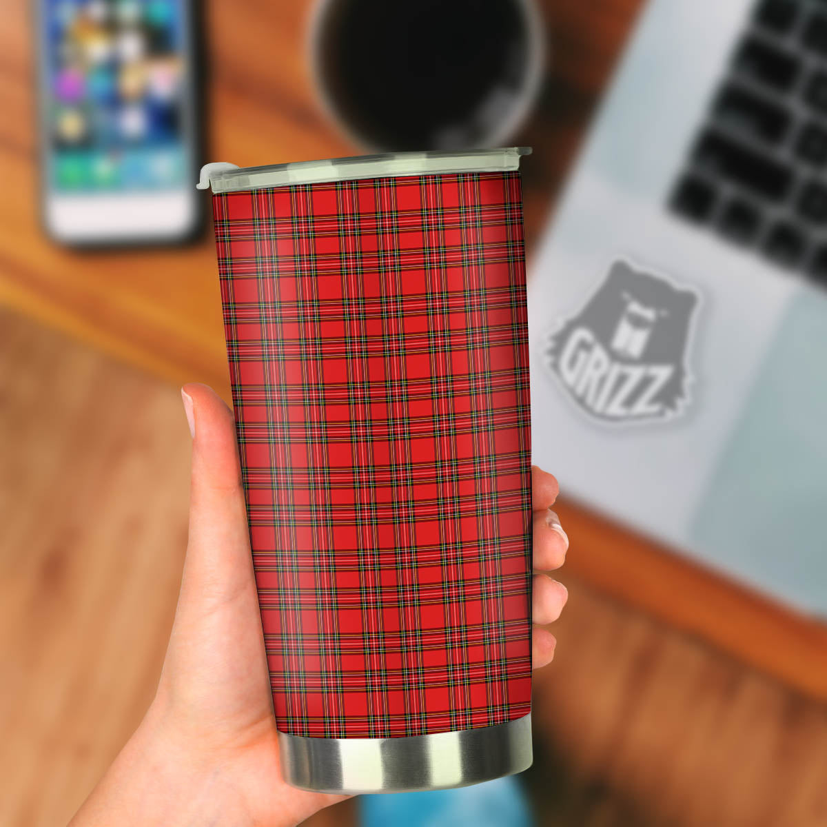 Tartan Christmas Scottish Print Pattern Tumbler-grizzshop