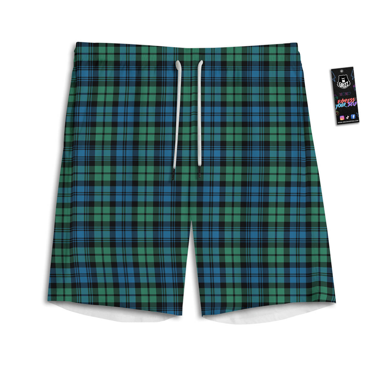 Tartan Clan Campbell Print Pattern Men's Athletic Shorts