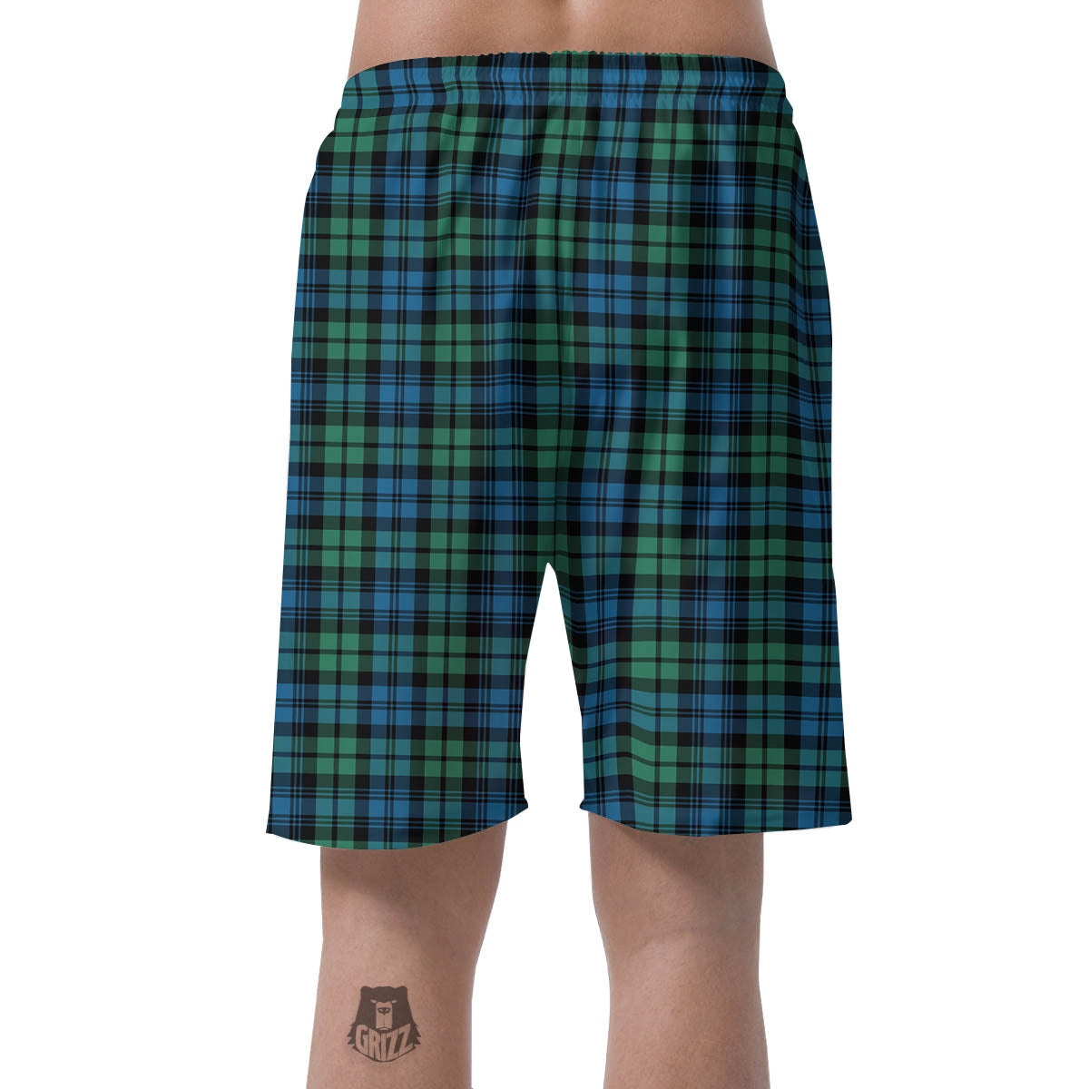 Tartan Clan Campbell Print Pattern Men's Shorts-grizzshop
