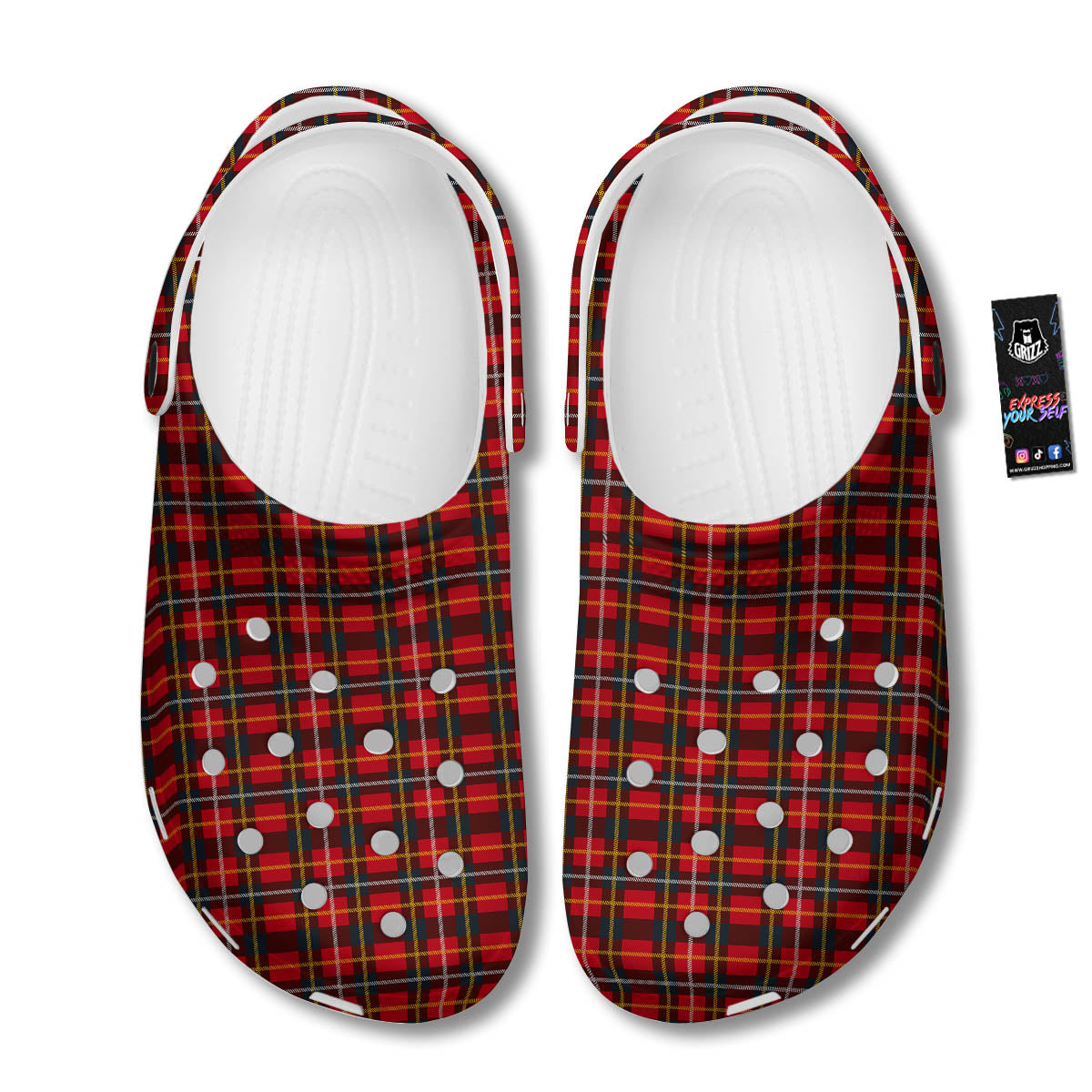 Tartan Clan Macqueen Print Pattern Clog-grizzshop