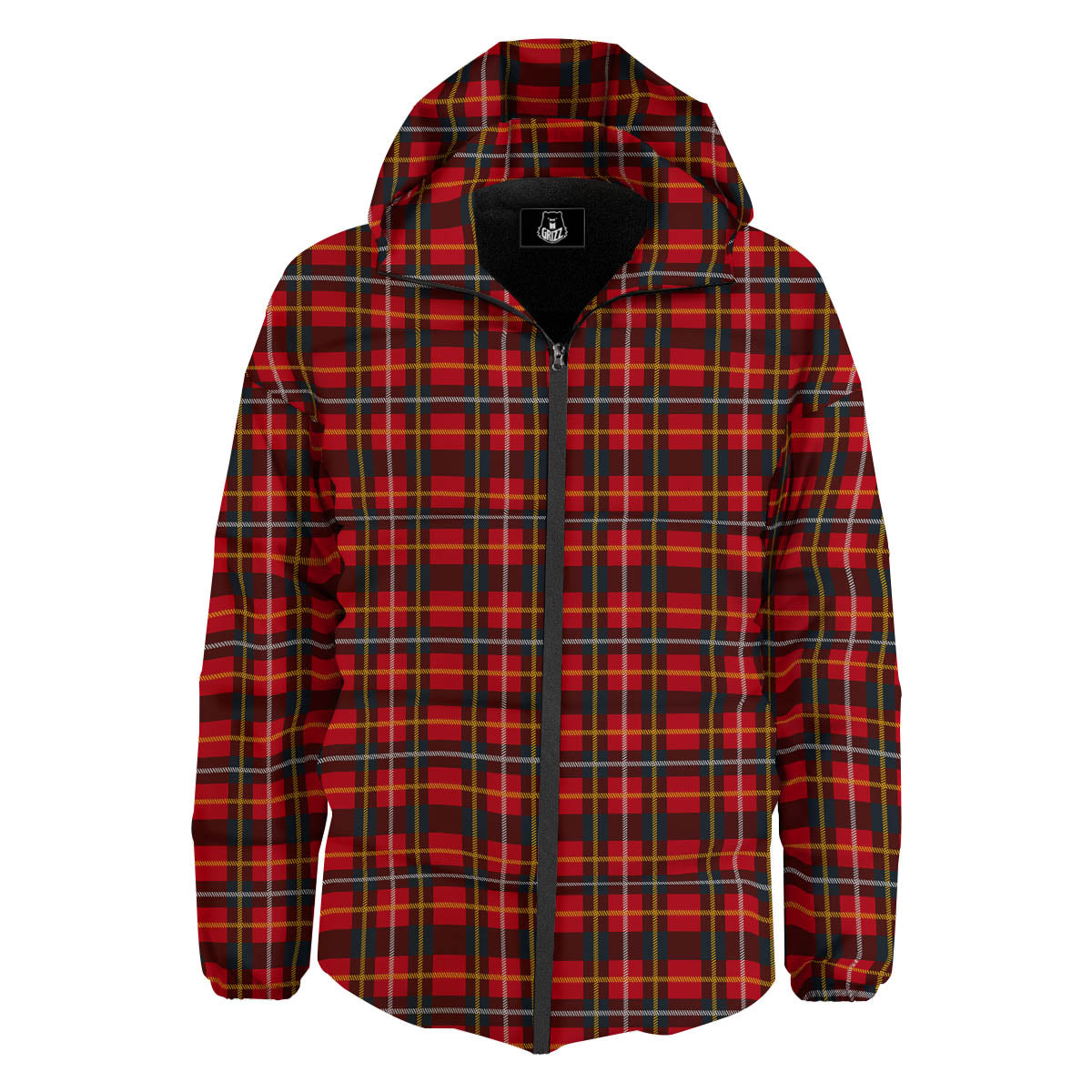 Tartan Clan Macqueen Print Pattern Down Jacket-grizzshop