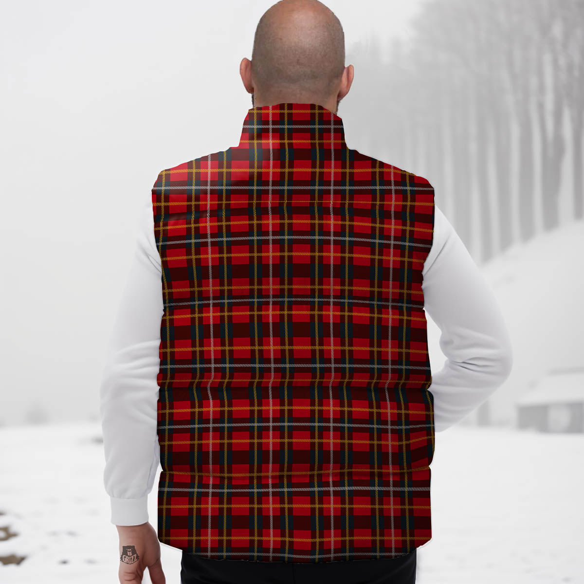 Tartan Clan Macqueen Print Pattern Down Vest