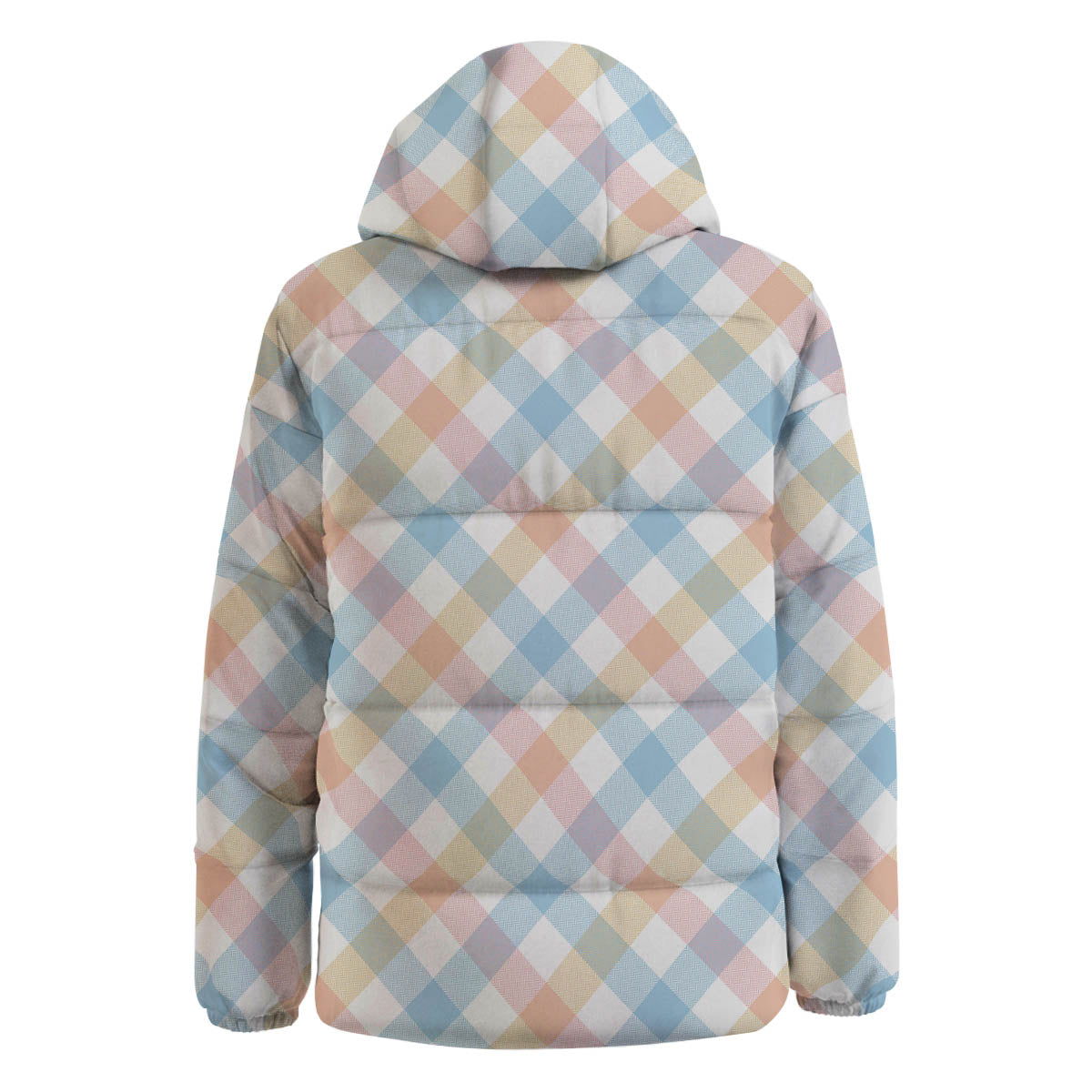 Tartan Colorful Print Pattern Down Jacket-grizzshop