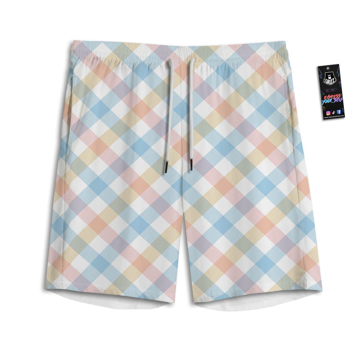Tartan Colorful Print Pattern Men's Athletic Shorts