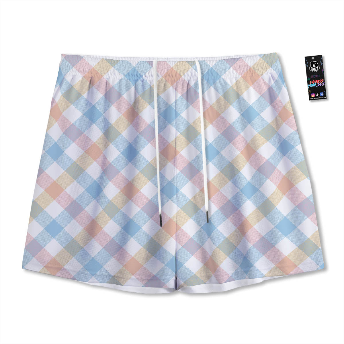 Sun And Moon Geometric Celestial Print Mesh Shorts