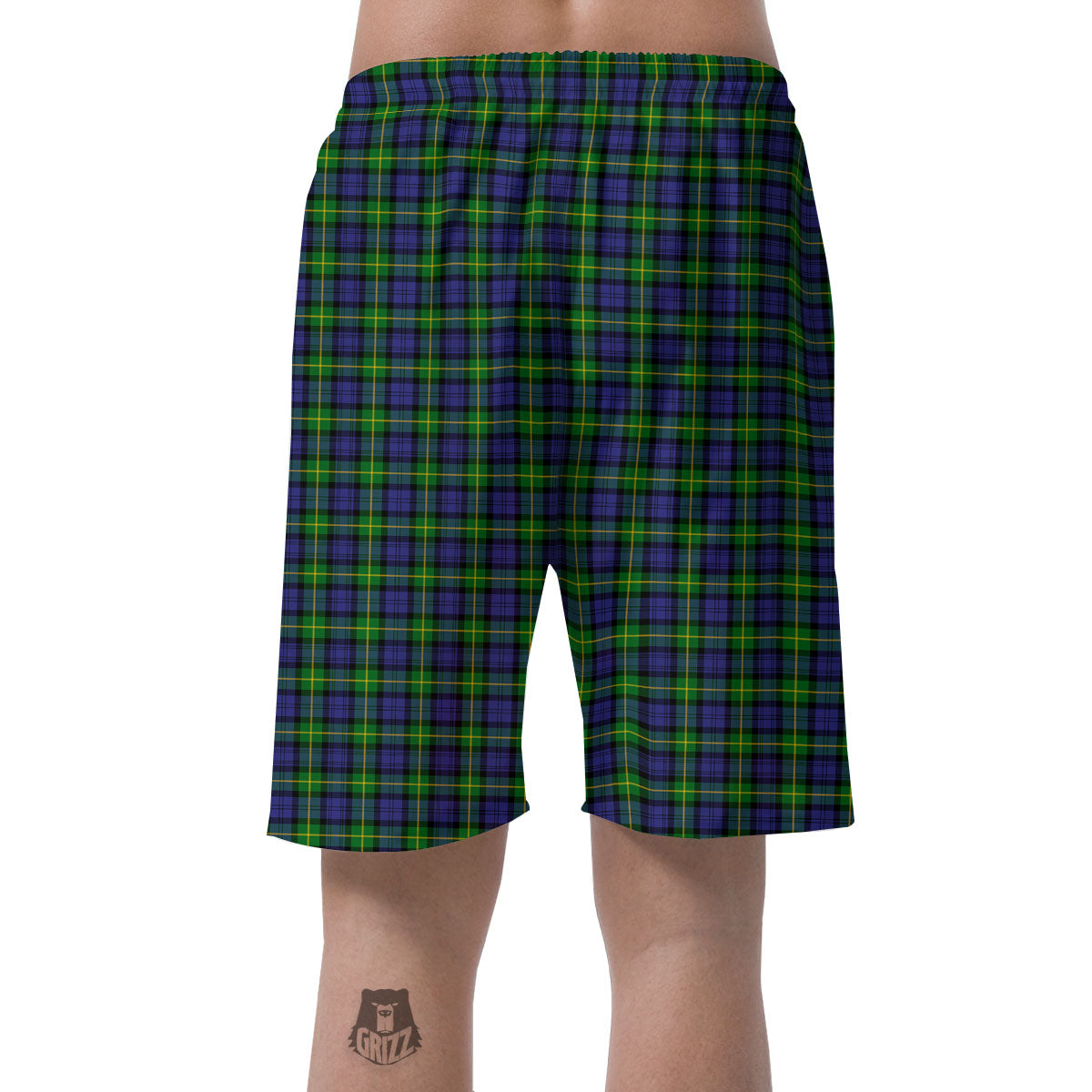 Tartan Green And Blue Print Pattern Men's Shorts-grizzshop