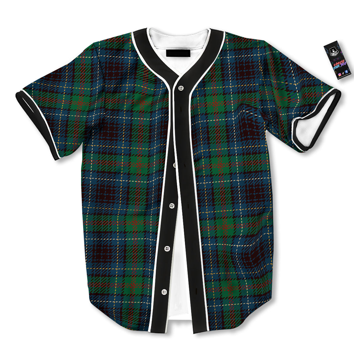 Tartan Irish Print Pattern Baseball Jersey-grizzshop