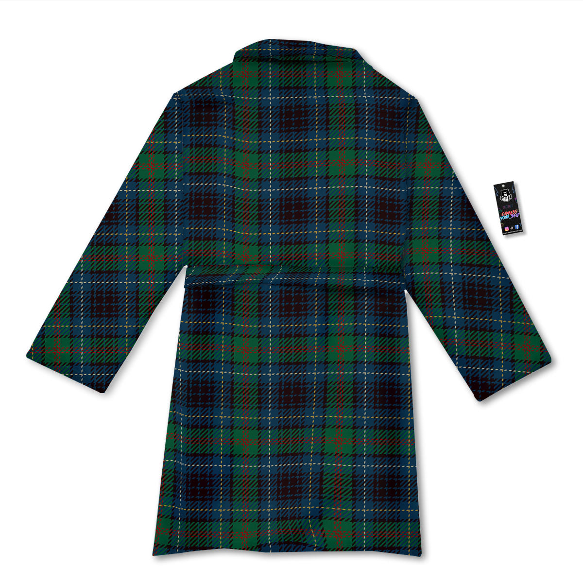 Tartan Irish Print Pattern Bathrobe-grizzshop
