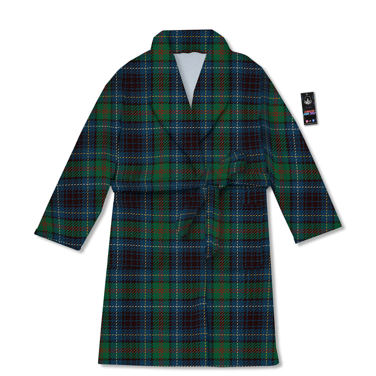Tartan Irish Print Pattern Bathrobe-grizzshop