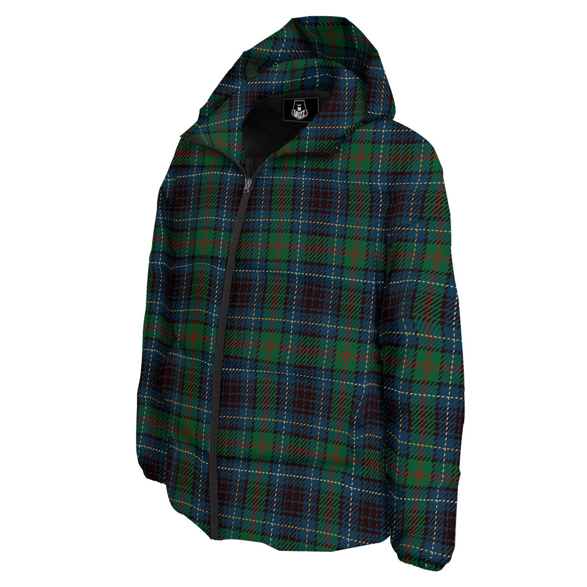 Tartan Irish Print Pattern Down Jacket-grizzshop