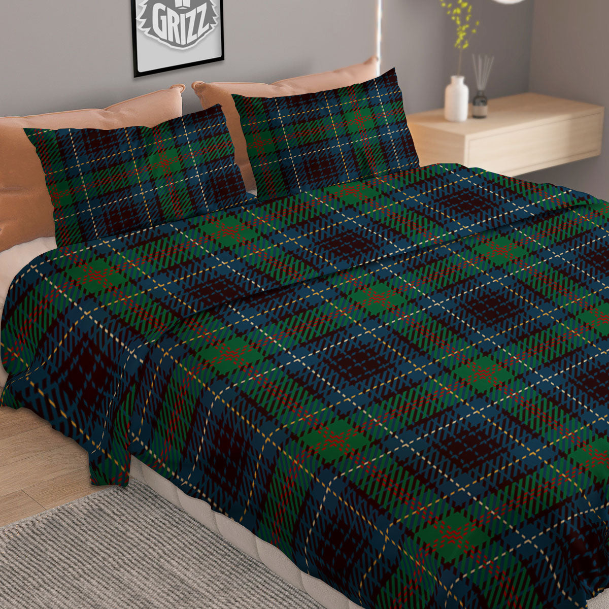 Tartan Irish Print Pattern Duvet Cover Bedding Set