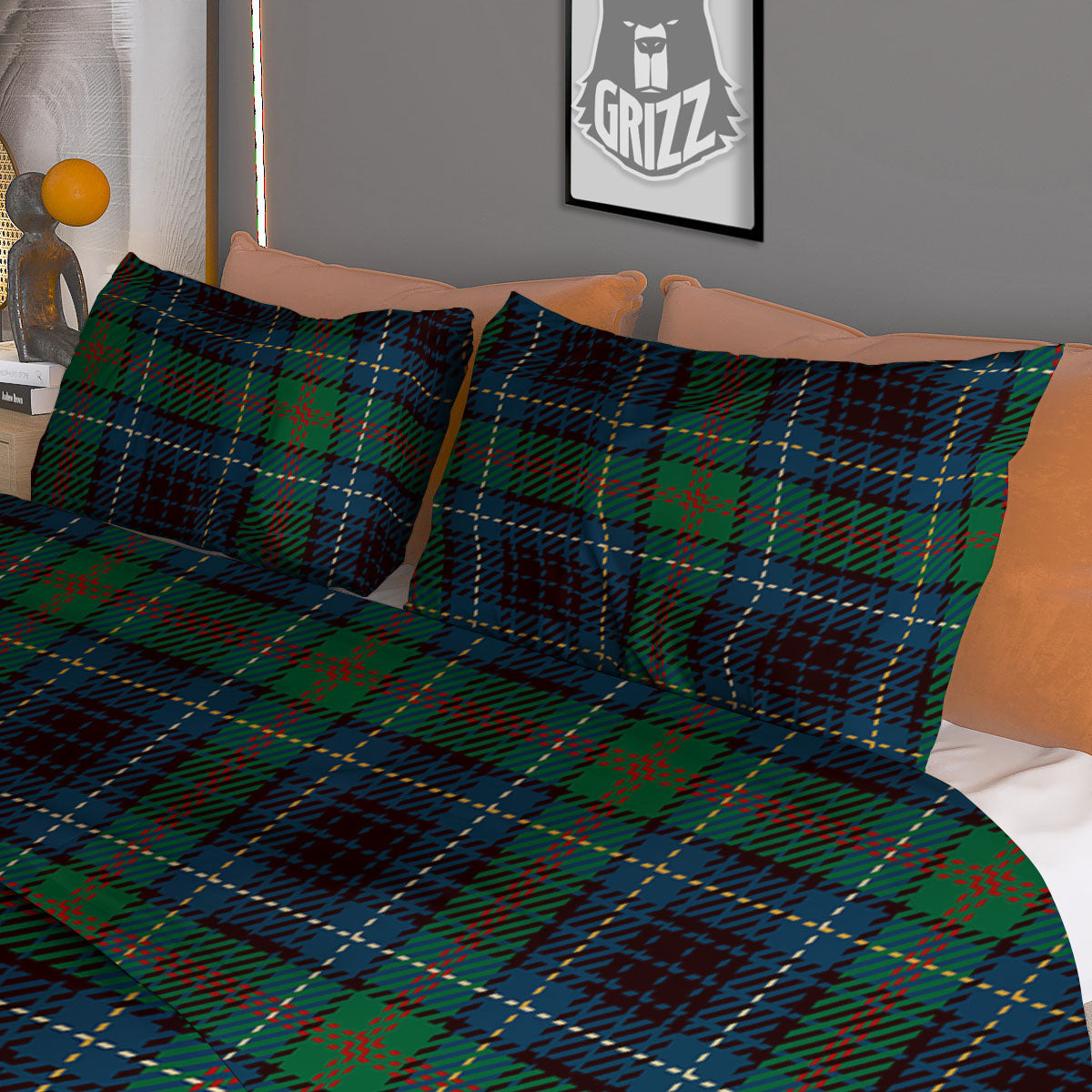 Tartan Irish Print Pattern Duvet Cover Bedding Set
