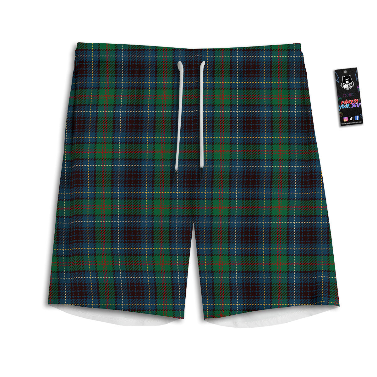 Tartan Irish Print Pattern Men's Athletic Shorts