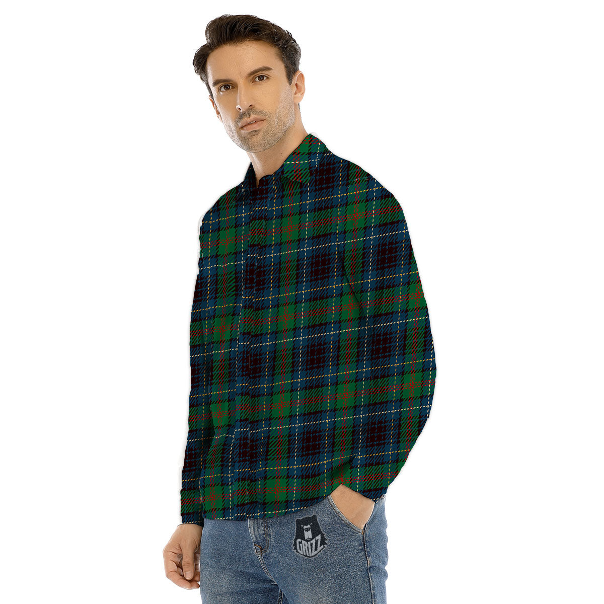 Tartan Irish Print Pattern Men's Dress Shirts-grizzshop
