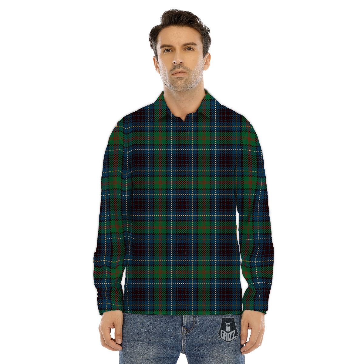 Tartan Irish Print Pattern Men's Dress Shirts-grizzshop