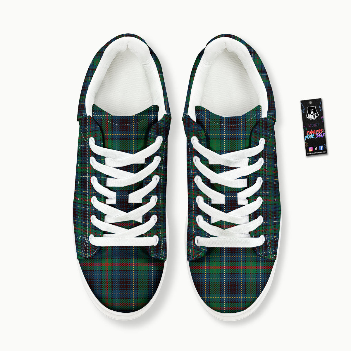 Tartan Irish Print Pattern Platform Shoes-grizzshop