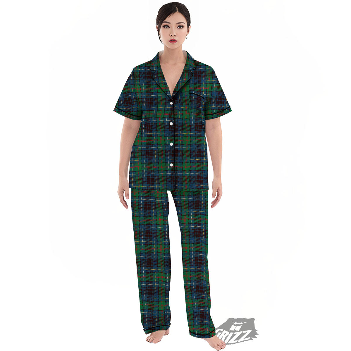 Tartan Irish Print Pattern Women's Pajamas Set-grizzshop