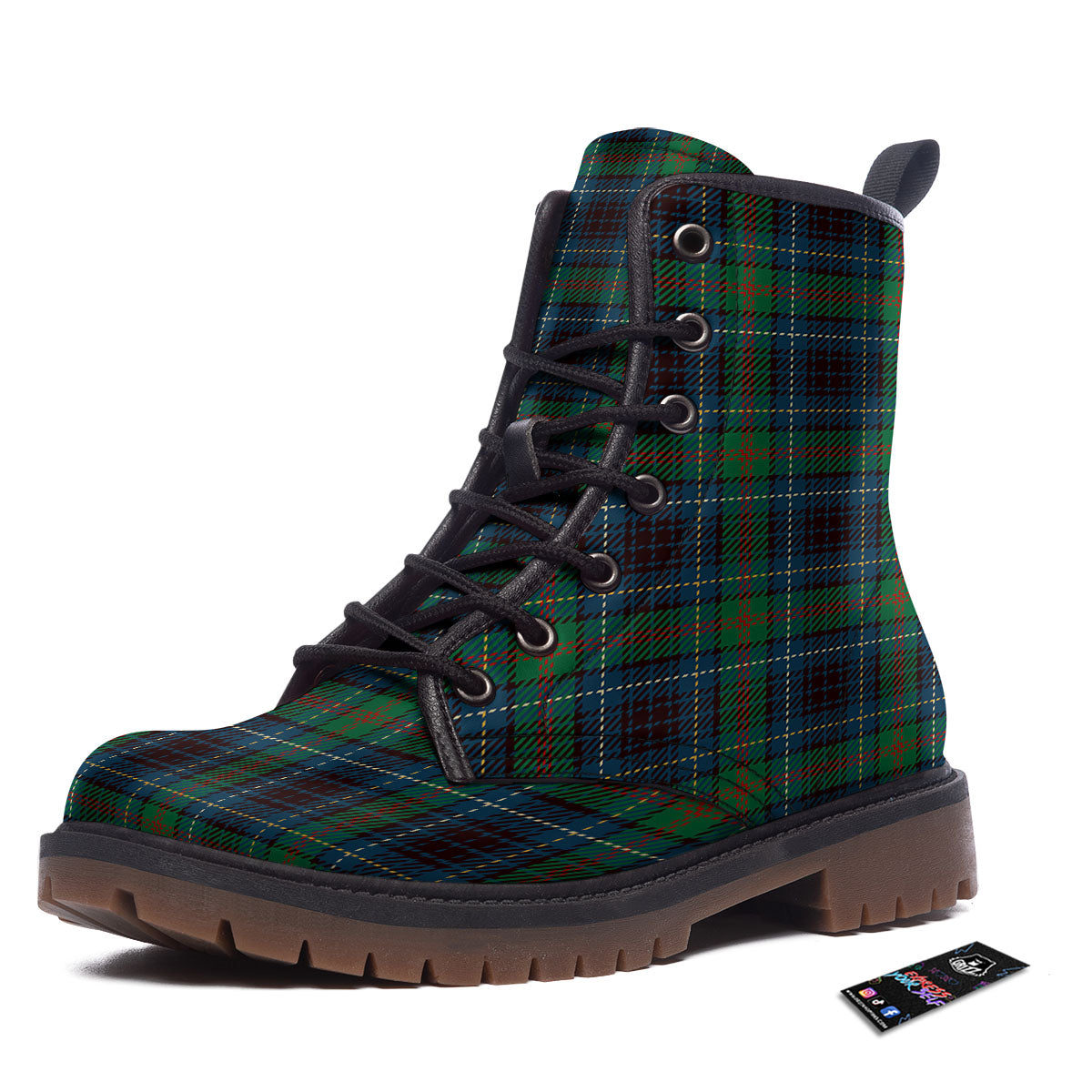 Tartan Irish Print Pattern Work Boots-grizzshop