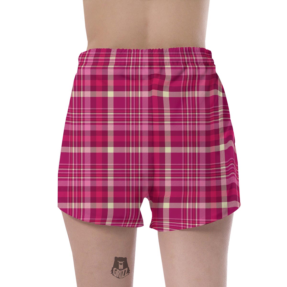 Tartan Pink Plaid Women's Shorts-grizzshop