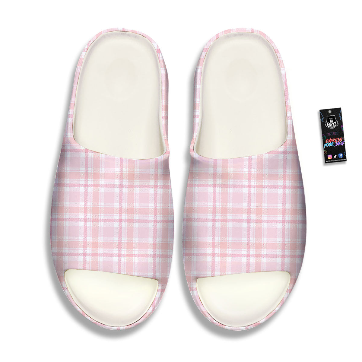 Tartan Pink Print Pattern Sandals-grizzshop