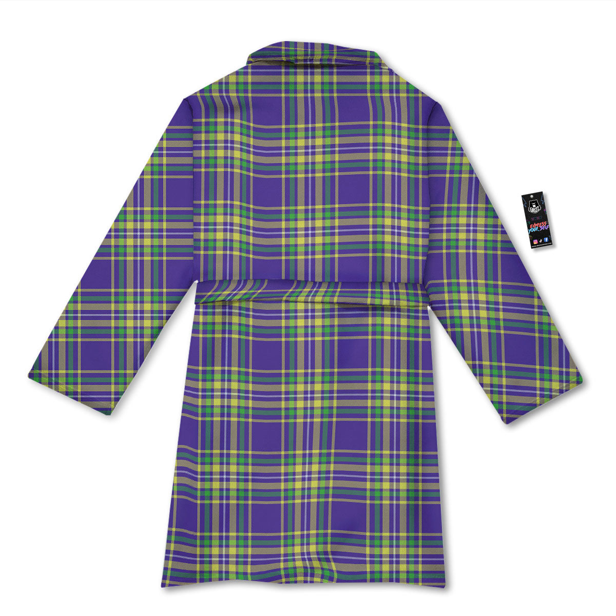 Tartan Plaid Mardi Gras Print Pattern Bathrobe-grizzshop
