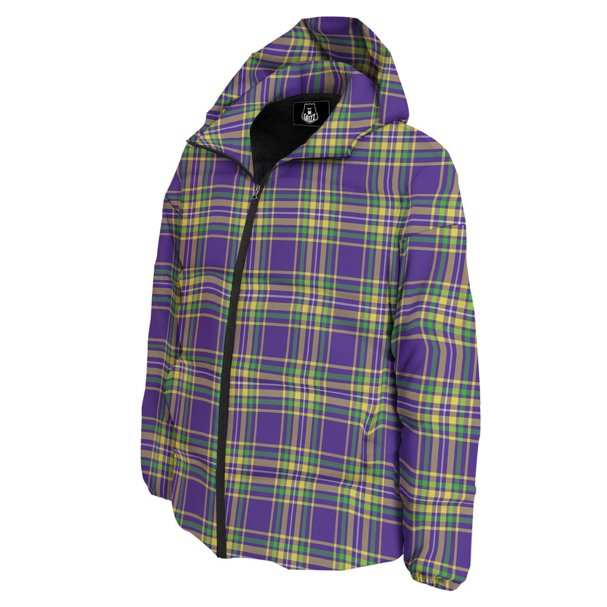 Tartan Plaid Mardi Gras Print Pattern Down Jacket-grizzshop