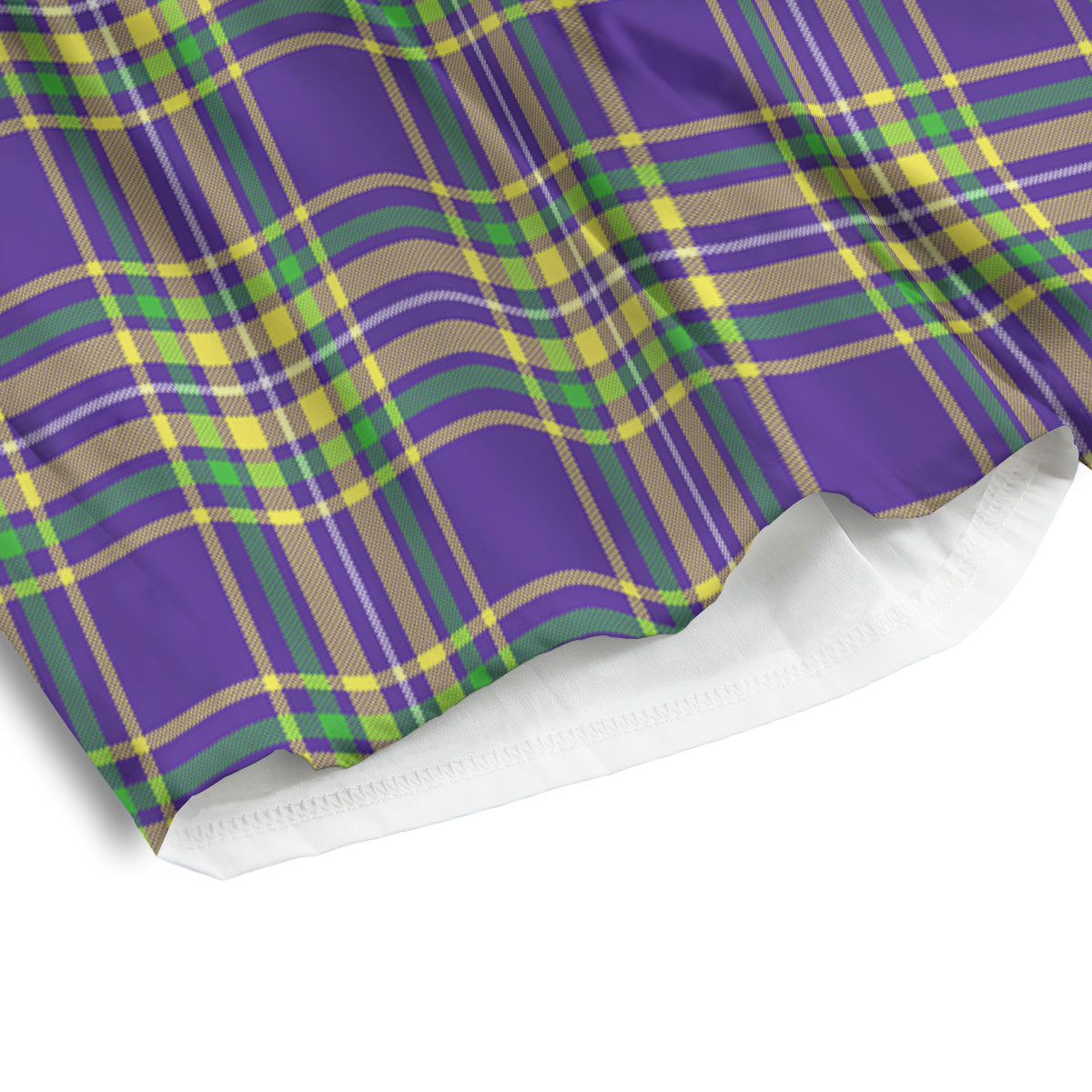 Tartan Plaid Mardi Gras Print Pattern Men's Athletic Shorts