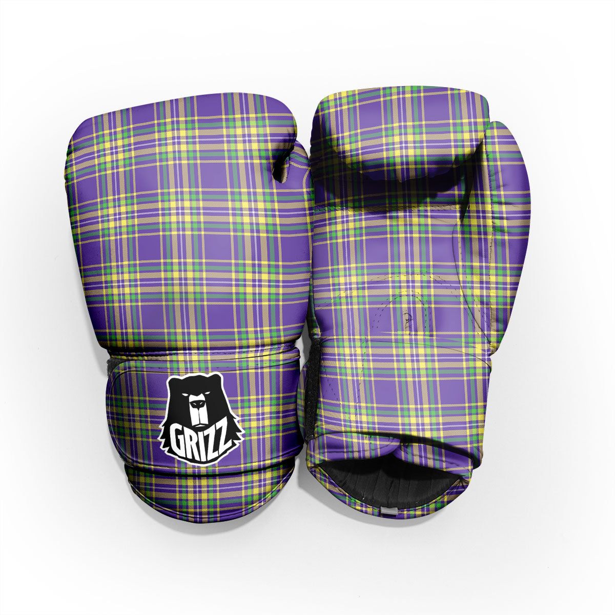 Tartan Plaid Mardi Gras Print Pattern Pro Boxing Glove