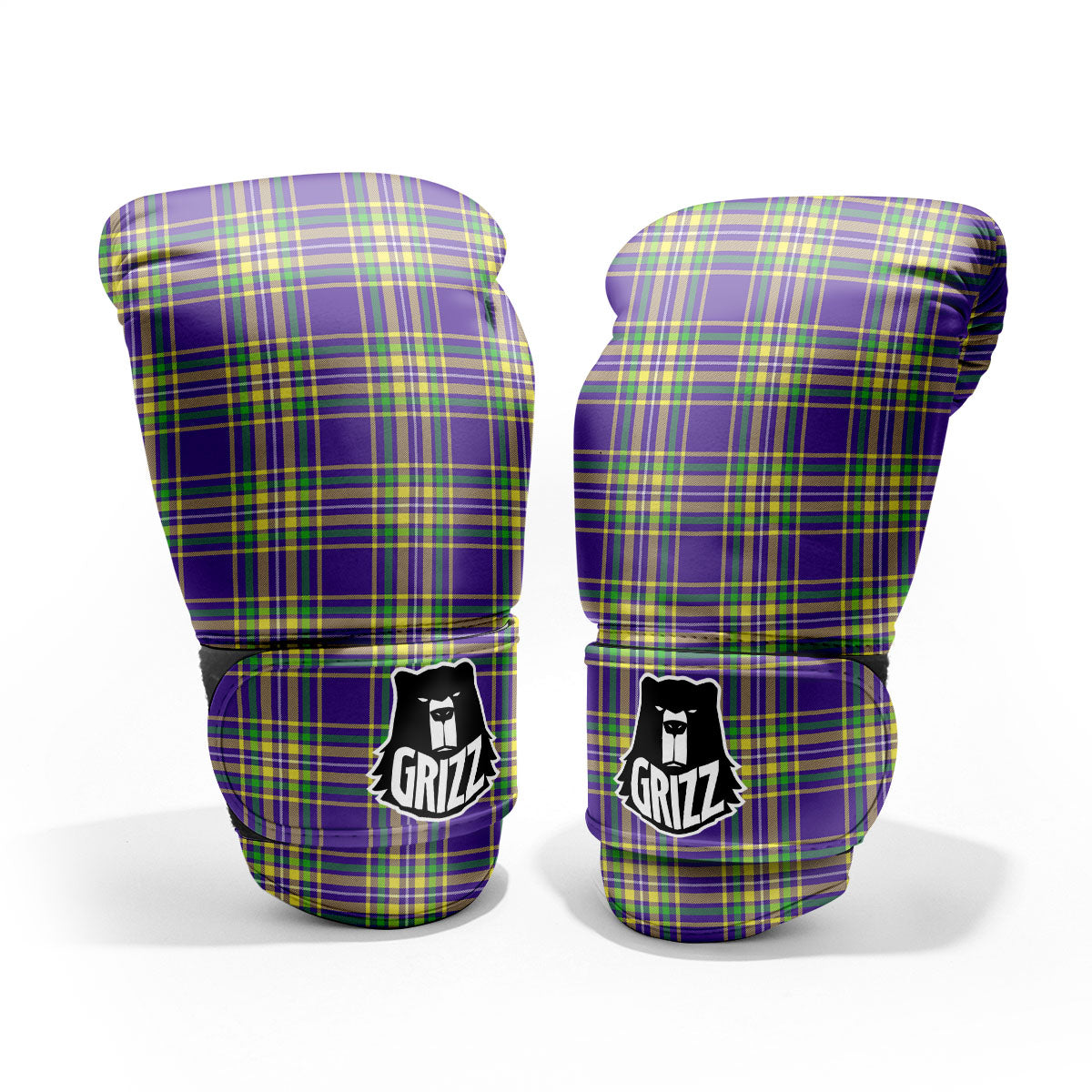 Tartan Plaid Mardi Gras Print Pattern Pro Boxing Glove