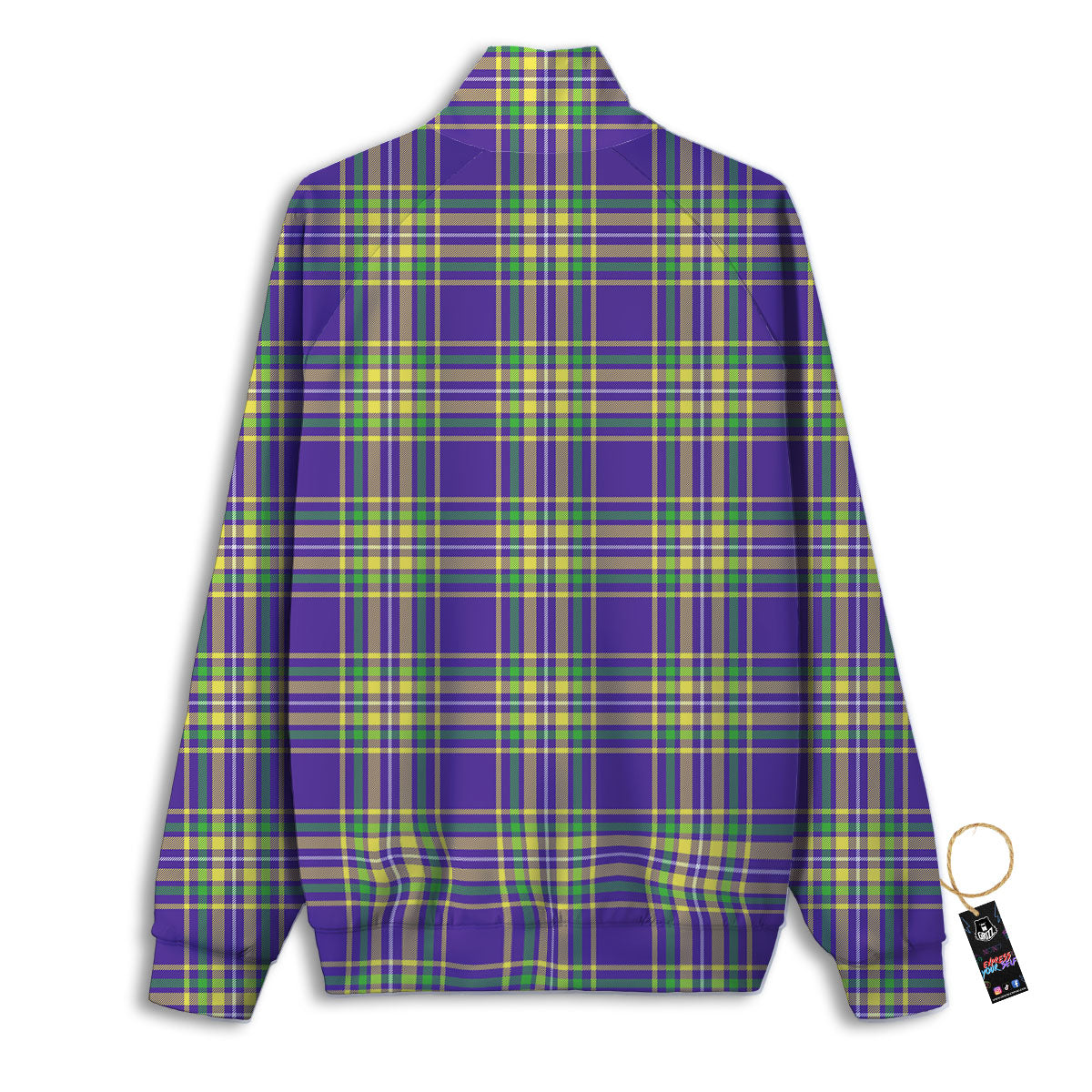 Tartan Plaid Mardi Gras Print Pattern Track Jacket-grizzshop