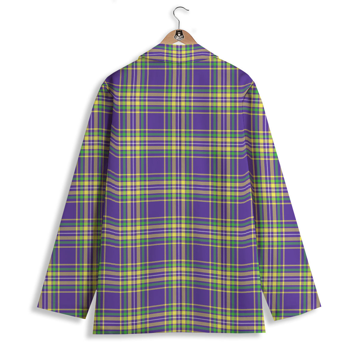 Tartan Plaid Mardi Gras Print Pattern Women's Blazer-grizzshop