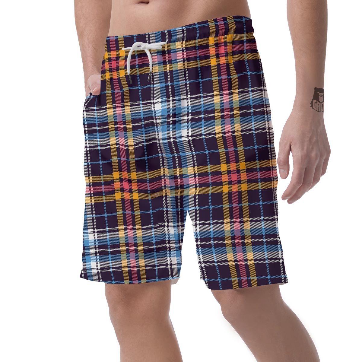 Tartan Plaid Men's Shorts-grizzshop