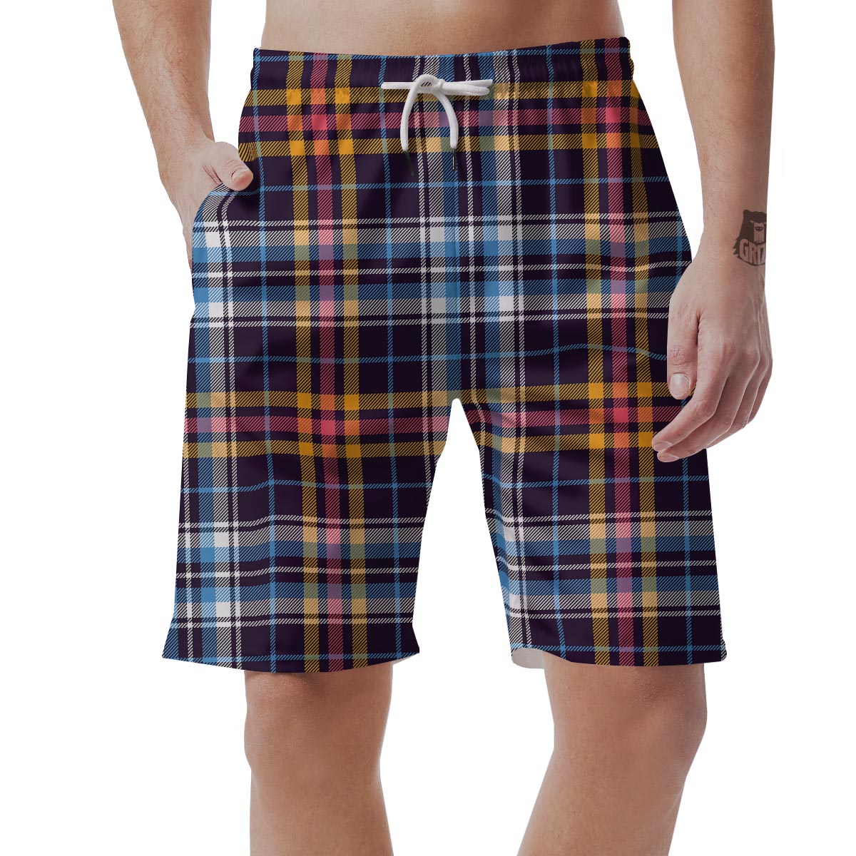 Tartan Plaid Men's Shorts-grizzshop