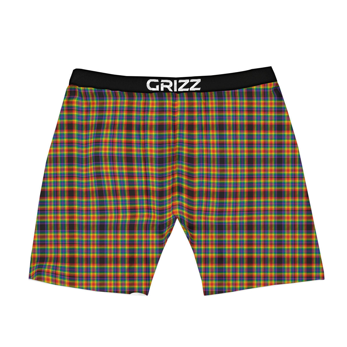 Tartan Rainbow Print Pattern Boxer Briefs-grizzshop