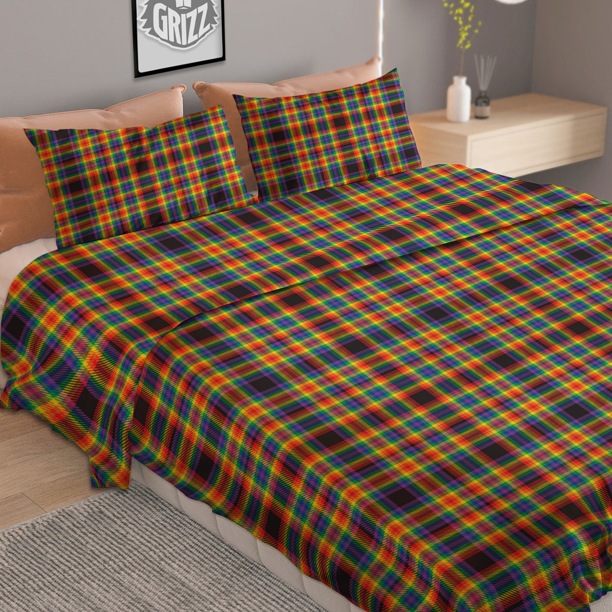 Tiki Wooden Print Pattern Duvet Cover Bedding Set
