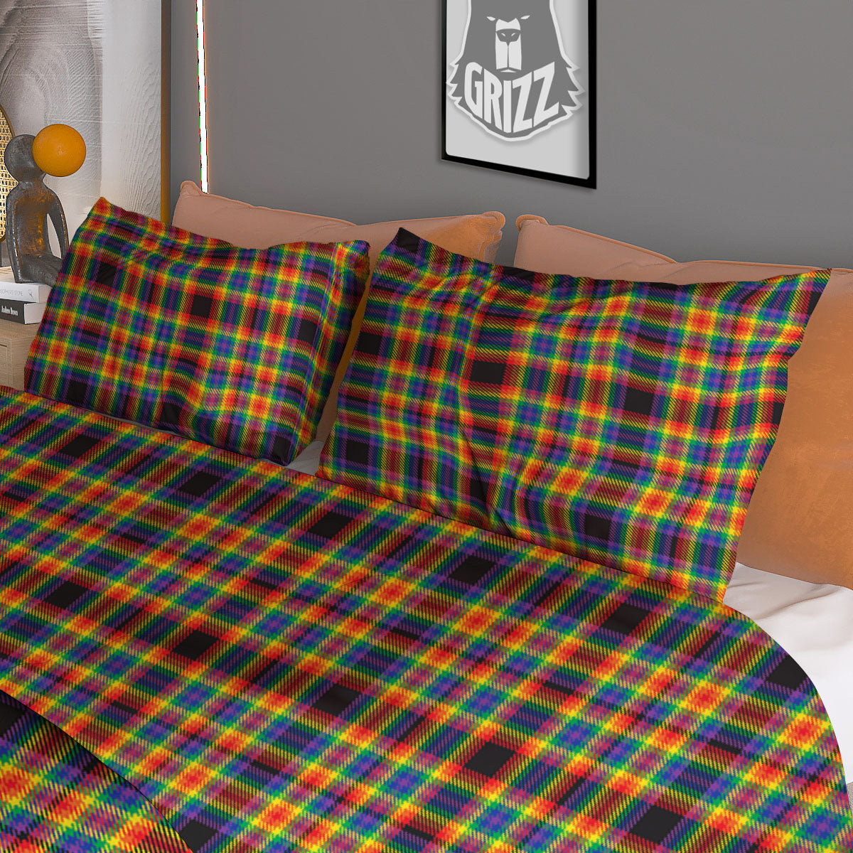 Tiki Wooden Print Pattern Duvet Cover Bedding Set