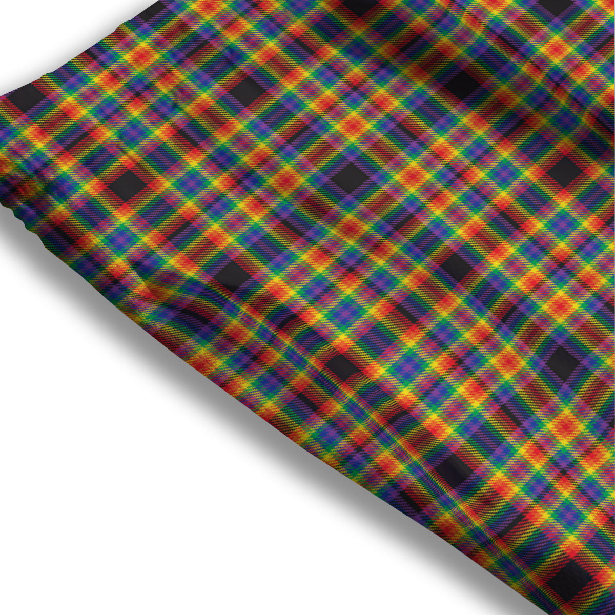 Tartan Rainbow Print Pattern Mesh Shorts