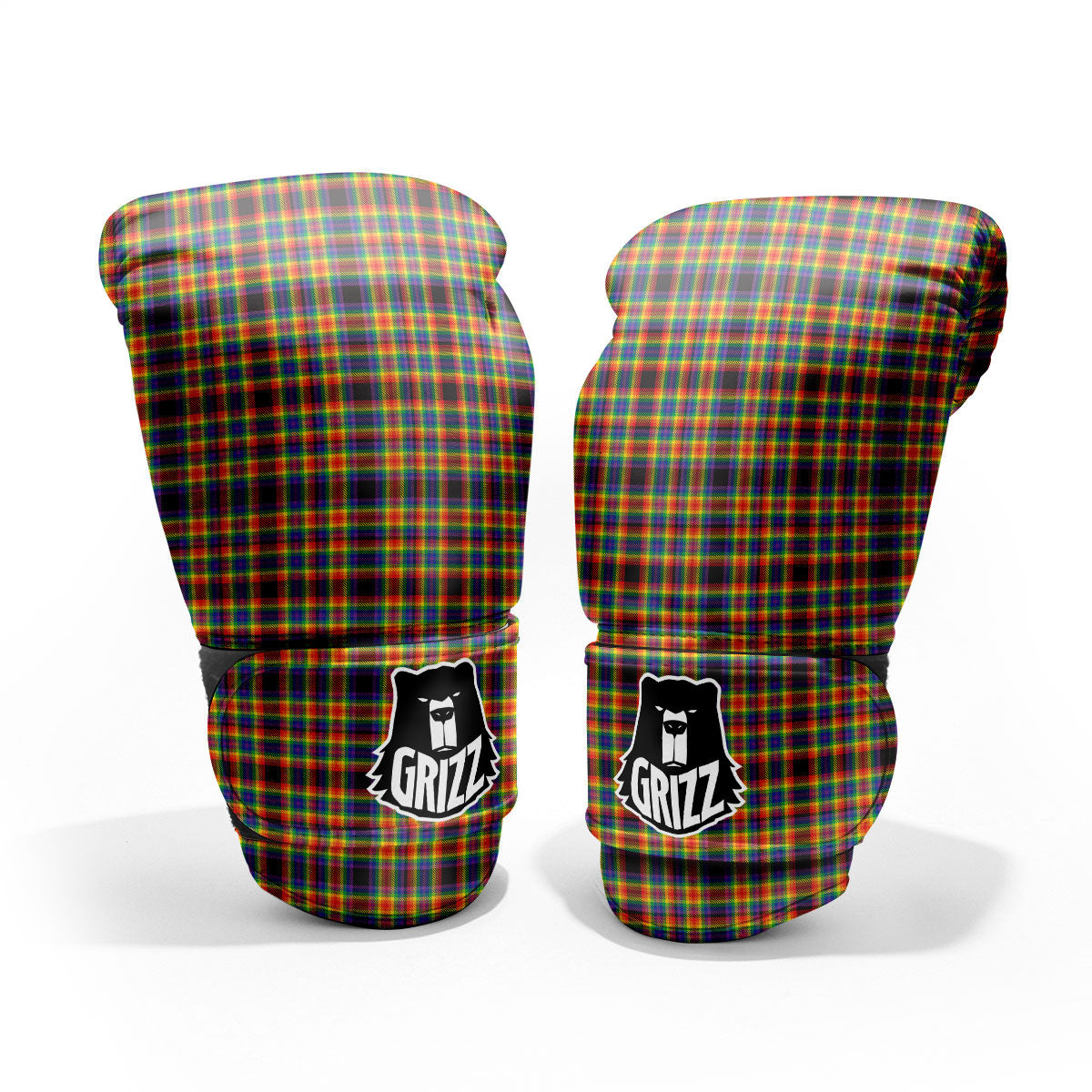 Tartan Rainbow Print Pattern Pro Boxing Glove