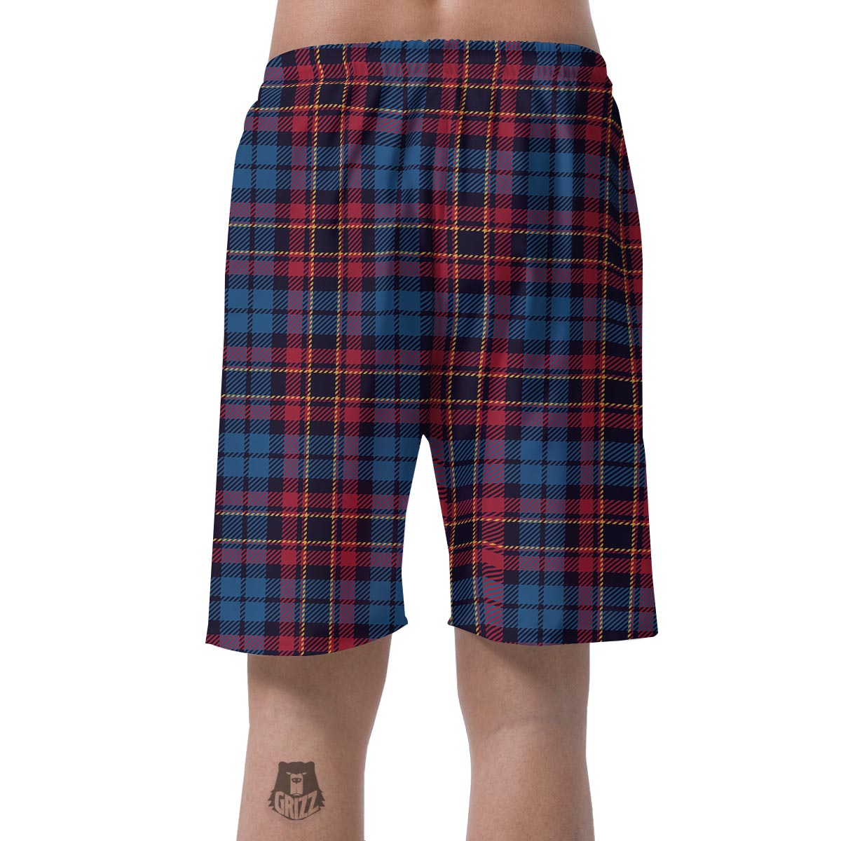 Tartan Red And Blue Plaid Men's Shorts-grizzshop