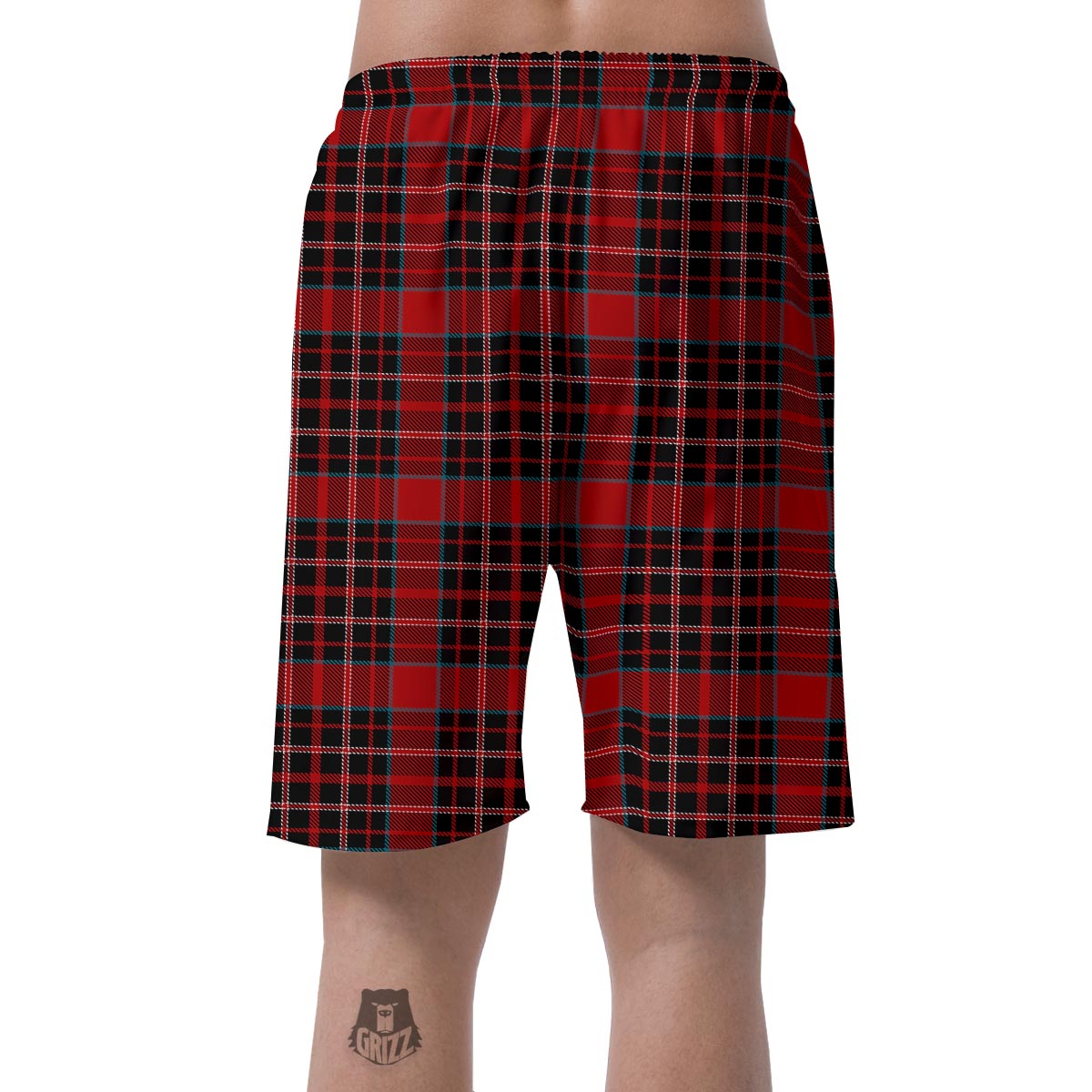 Tartan Red Plaid Men's Shorts-grizzshop