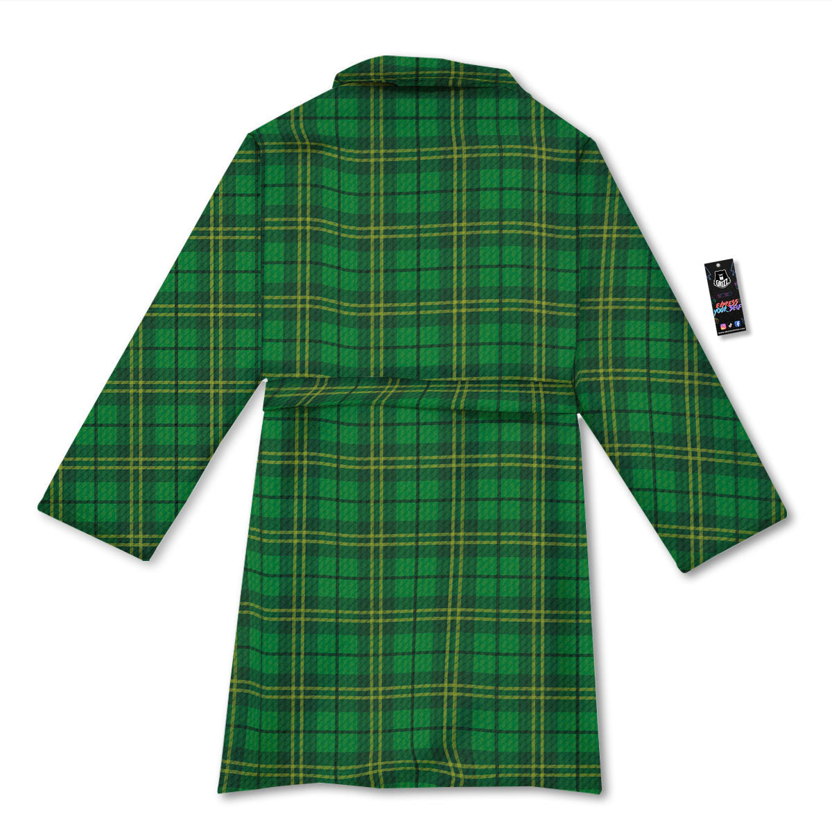 Tartan Saint Patrick's Day Print Bathrobe-grizzshop