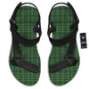 Tartan Saint Patrick's Day Print Pattern Black Open Toe Sandals-grizzshop