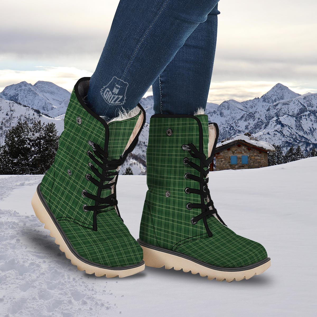 Tartan Saint Patrick's Day Print Pattern Snow Boots-grizzshop