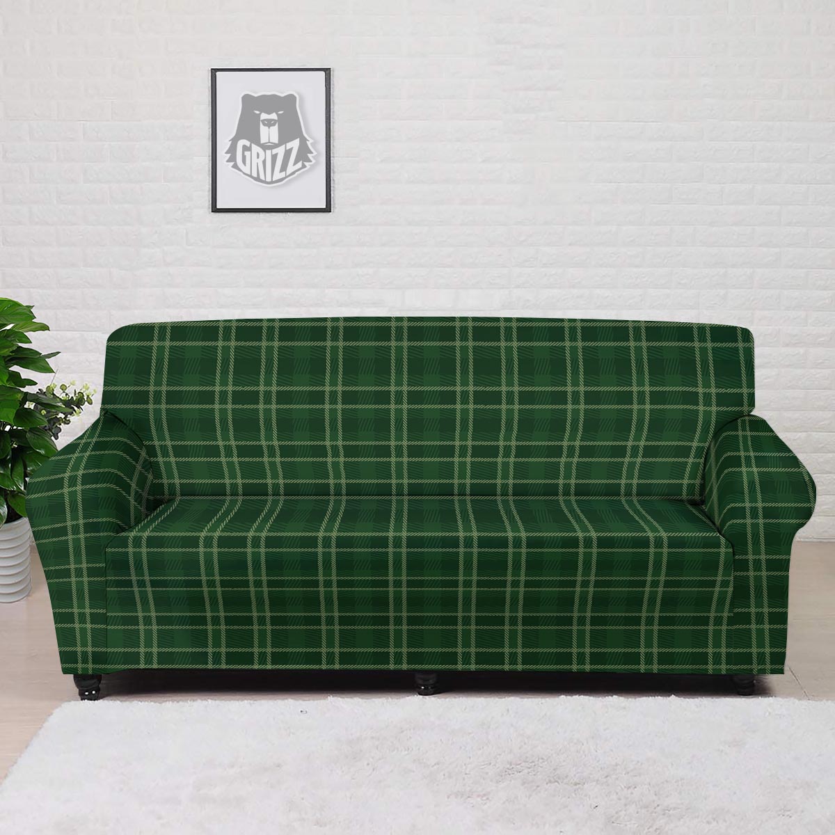 Tartan Saint Patrick's Day Print Pattern Sofa Cover-grizzshop