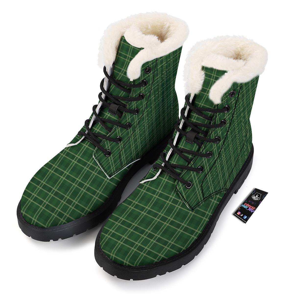 Tartan Saint Patrick's Day Print Pattern Winter Boots-grizzshop